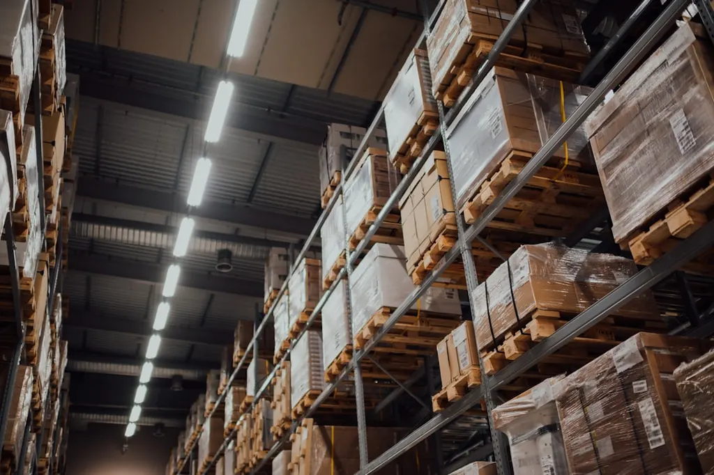 Organised wholesale shelving representing multi-category trade supply context