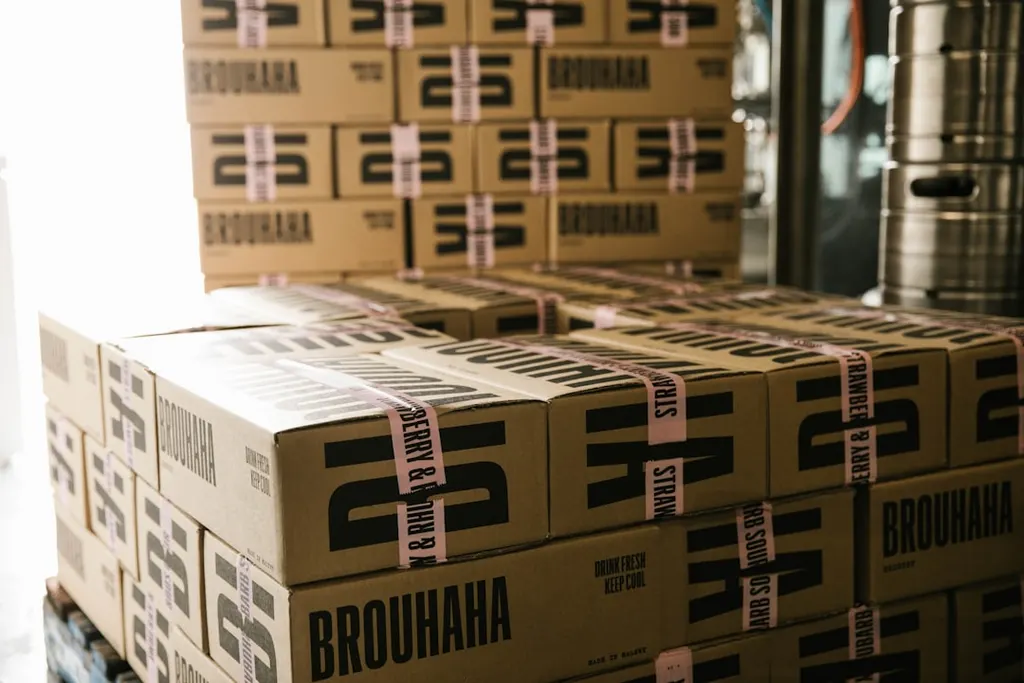 Packed trade goods representing wholesale supply category examples